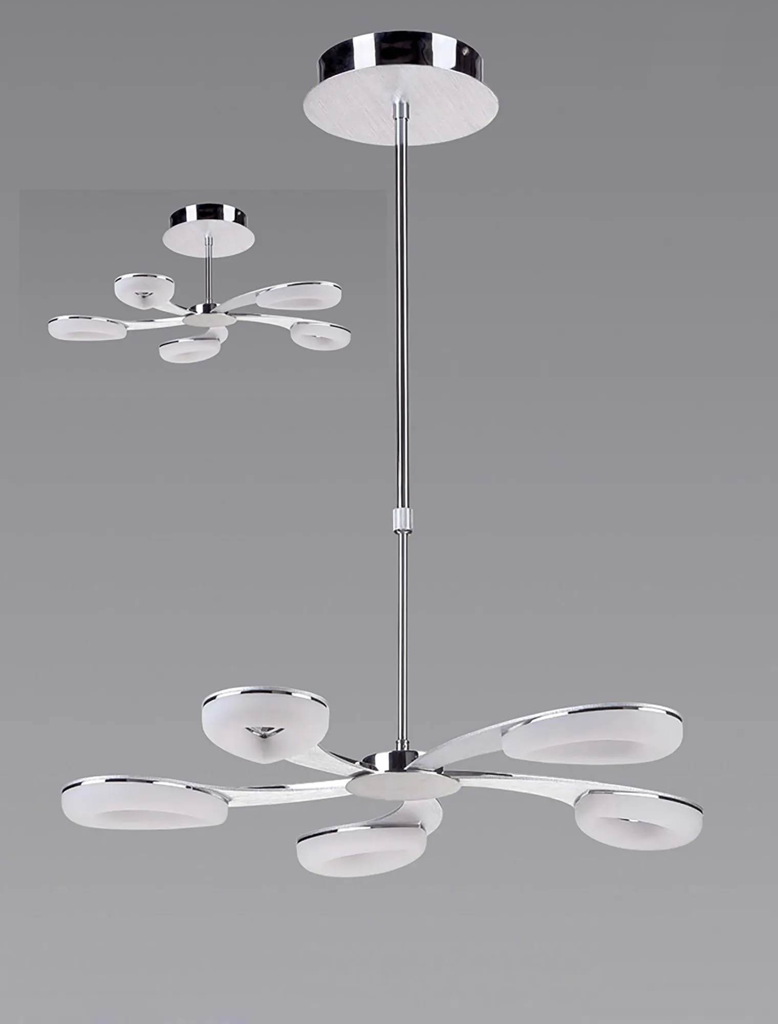 Juno Satin Aluminium Ceiling Lights Mantra Fusion Multi Arm Fittings Juno Satin Aluminium Ceiling Lights Mantra Fusion Multi Arm Fittings